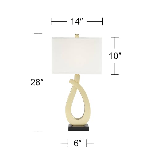 Set of 2 Gold Metal Table Lamps with USB Charging Port M2121