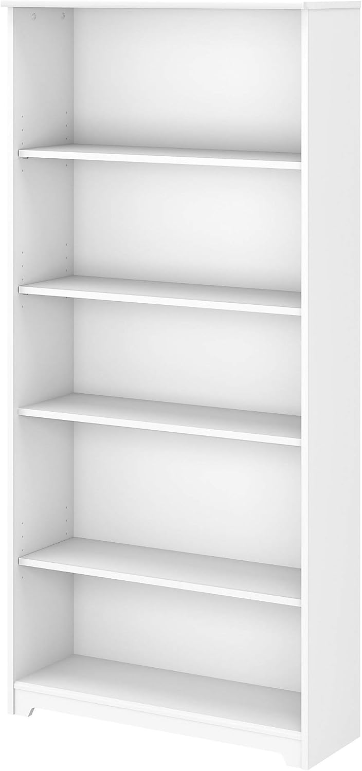 White 5 Shelf Bookcase A305