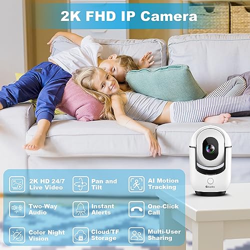2K Pan/Tilt WiFi Indoor Security Camera 2 Pack R273