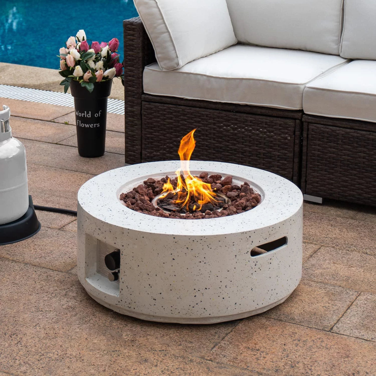 28-inch Round Propane Fire Pit Table V4132