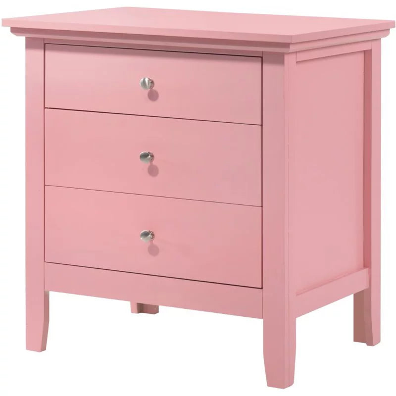 Pink 3-Piece Dresser TV Stand and Nightstand Set L9055