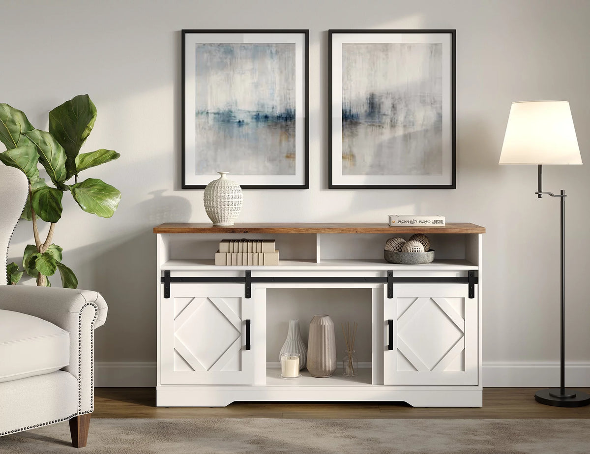 White Tall TV Stand Y490017