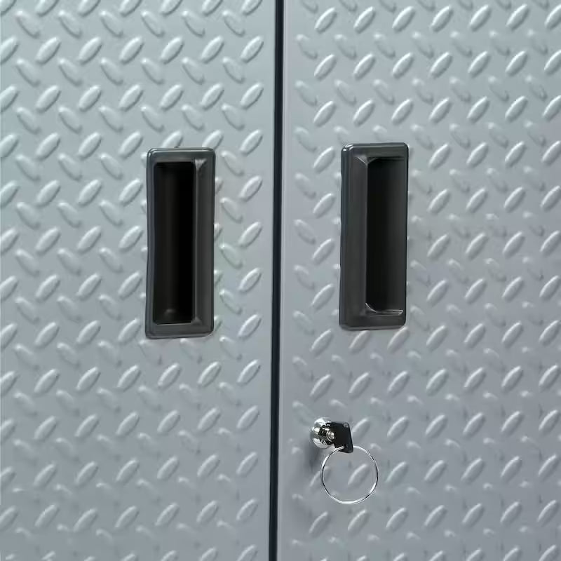 Steel Freestanding Garage Cabinet in Silver Tread K425