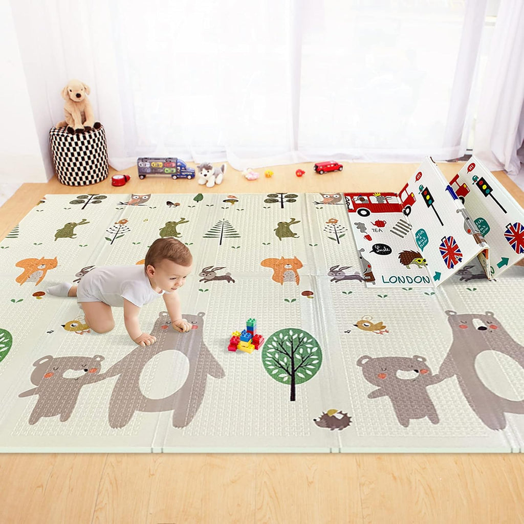 Extra Large Foldable Waterproof Baby Crawling Mat with Carry Bag F5250