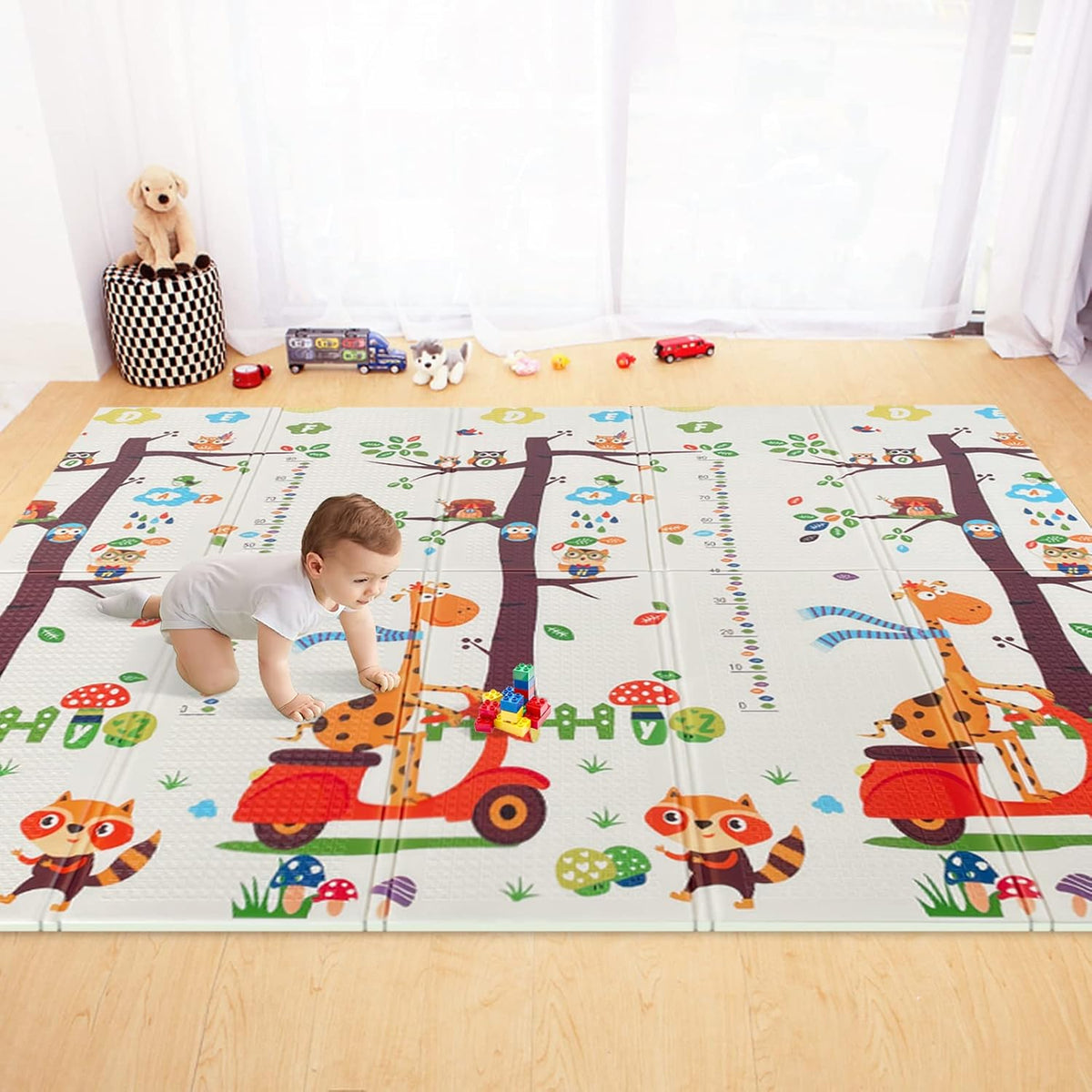 Extra Large Foldable Waterproof Baby Crawling Mat with Carry Bag F5250
