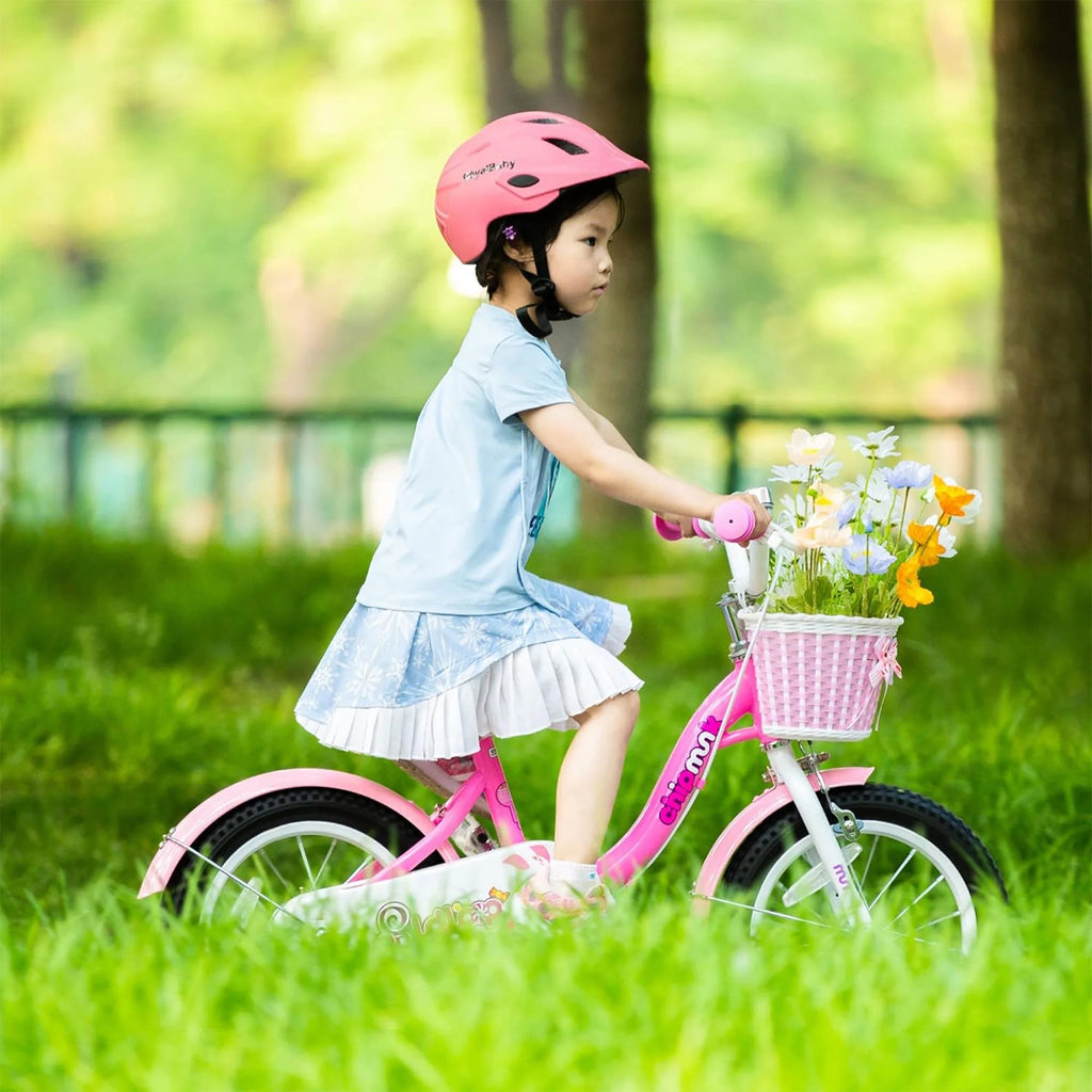 14 Inch Girls Kids Bike with Basket Training Wheels C384