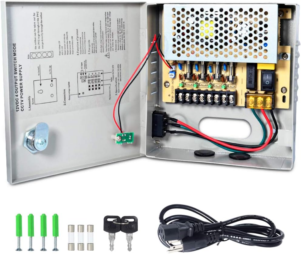 18CH 12V 30 Amp CCTV Power Supply T210