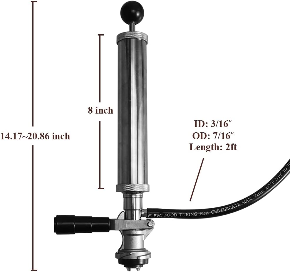 Beer Party Pump with Picnic Tap 8 inch US Sankey D System Keg Tap F35464