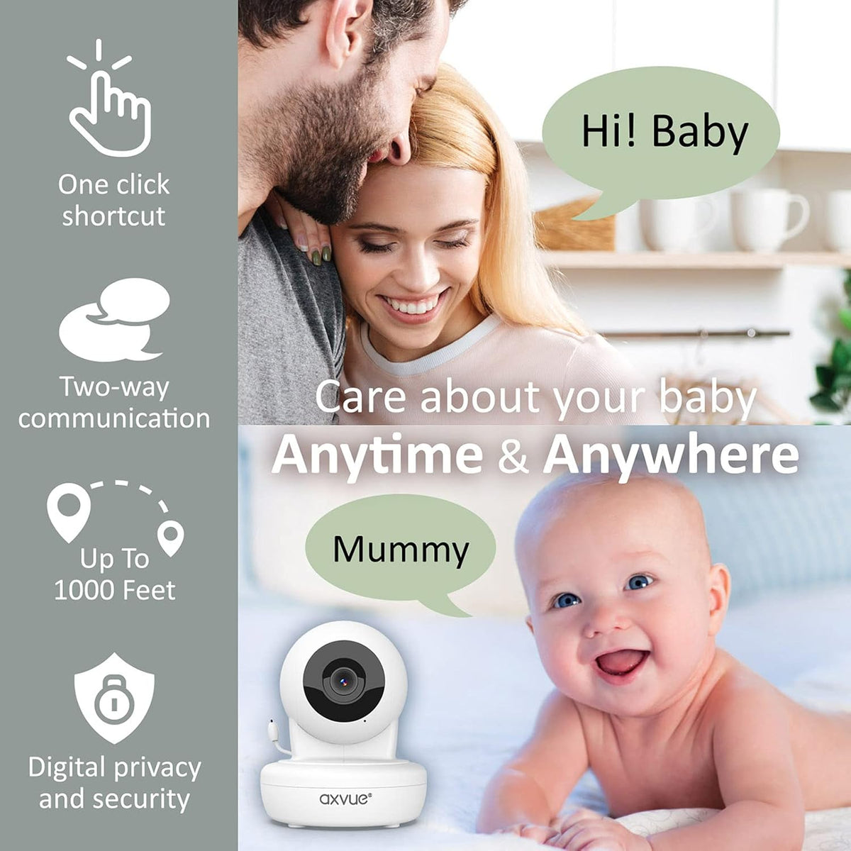 Video Baby Monitor with Pan-Tilt-Zoom Camera and 4.3 LCD Screen W5084