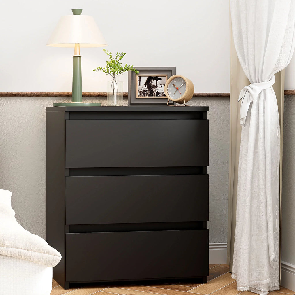 White 3 Drawer Wood Nightstand A838234