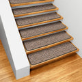Set of 15 Skid-Resistant Carpet Stair Treads Black 8 in. x 23.5 in. H9853