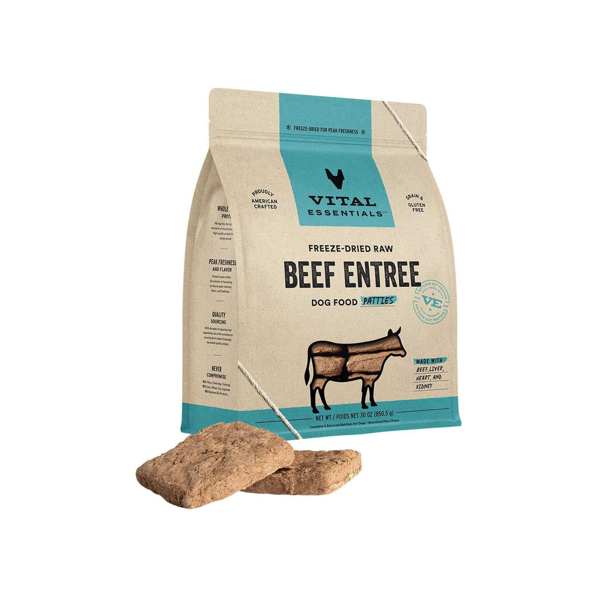 Beef Entree Patties Freeze-Dried Raw Dog Food V14975