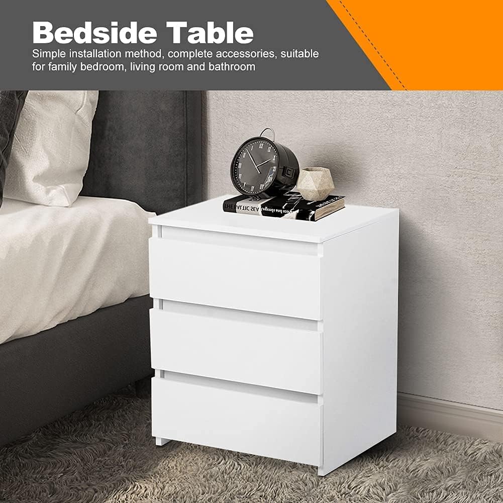 White 3 Drawer Nightstand N447636