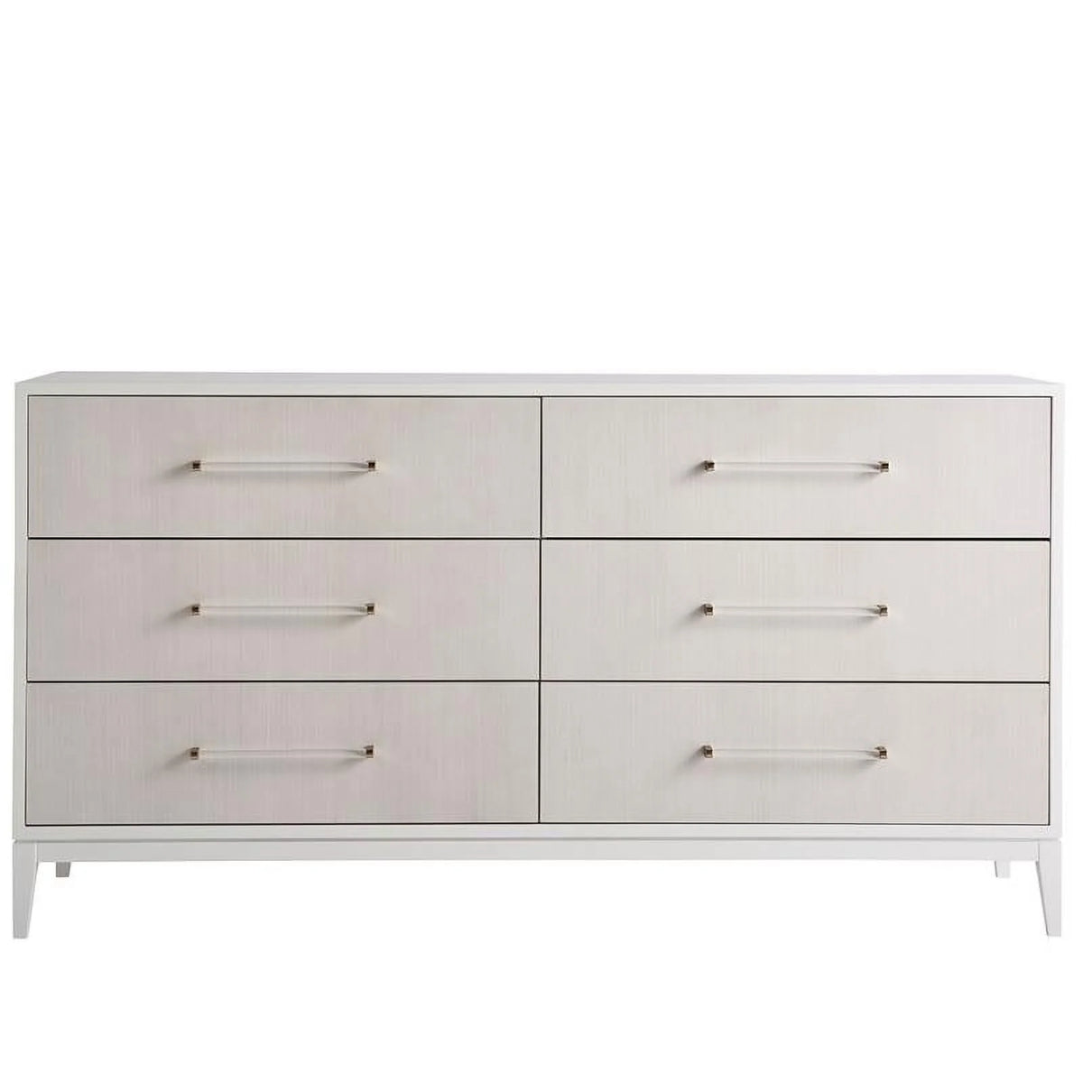 White Wood 6 Drawer Dresser I21758