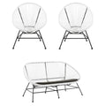 3-Piece Set with 2 Single Chairs and Loveseat in White U56045