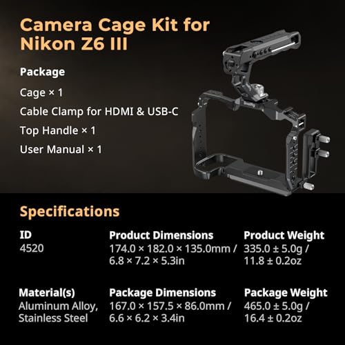 Camera Cage Kit with Top Handle and Cable Clamp J864