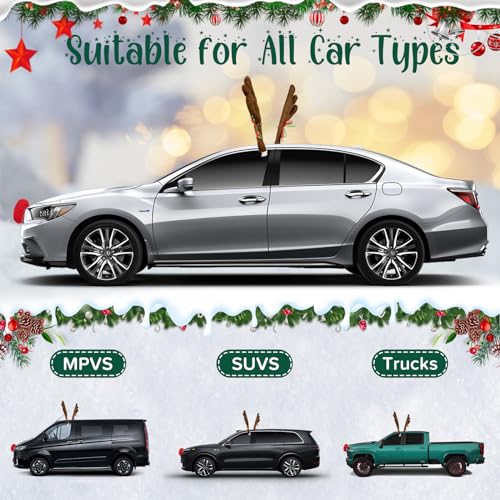 Christmas Reindeer Car Kit with LED and Jingle Bells X92184