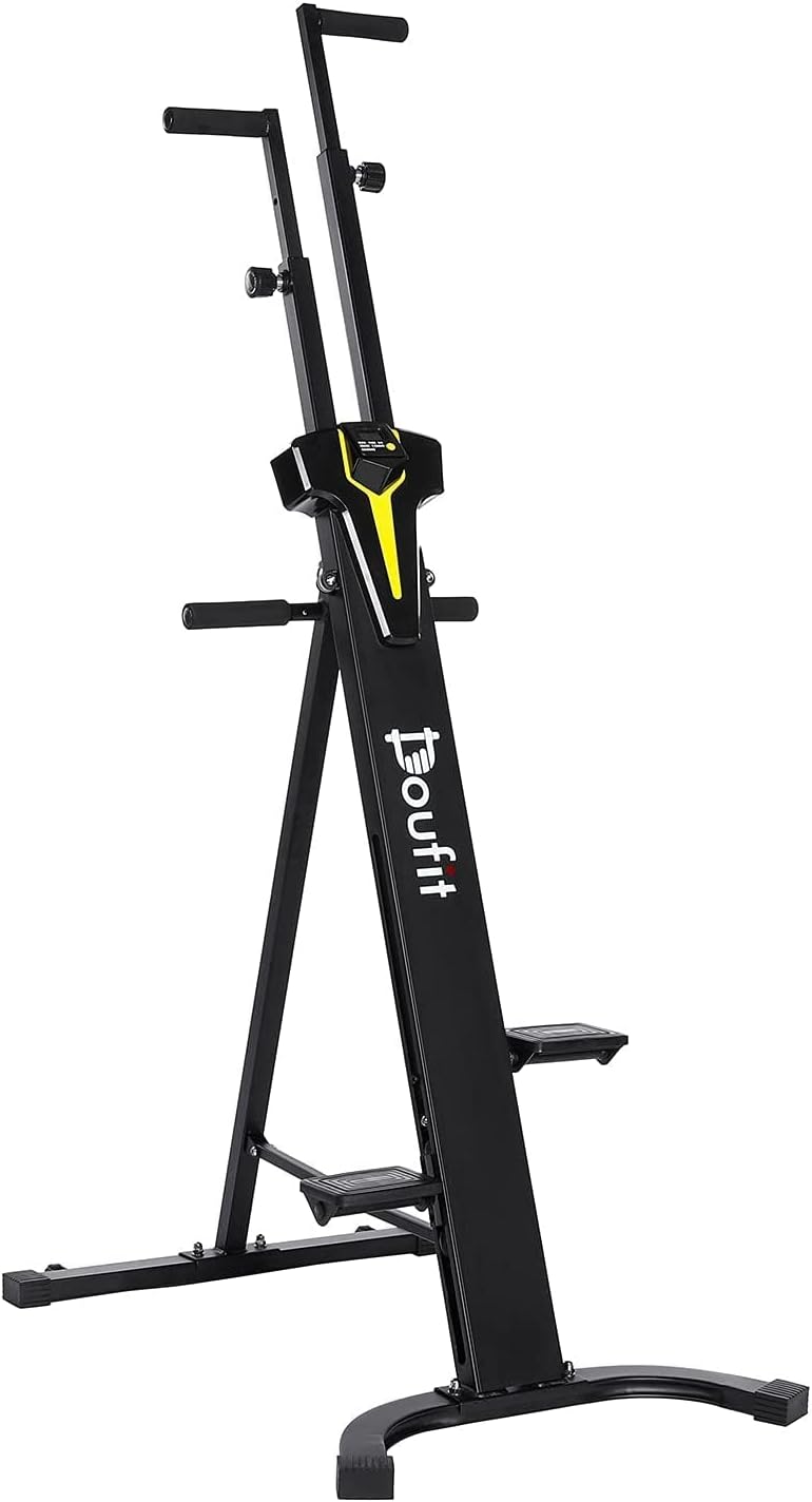 Folding Vertical Climber Exercise Machine with LCD Monitor Q692