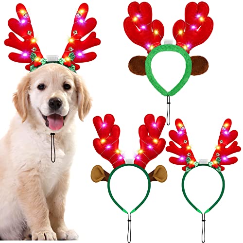 Light up Pet Christmas Headbands 3 Pieces V237