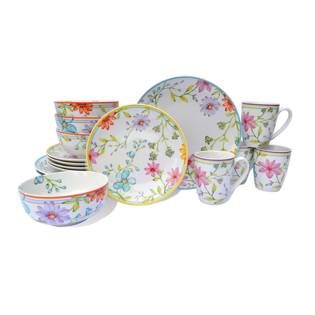 16 Piece Multicolor Dinnerware Set L419150