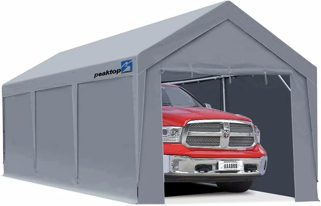 12 x 20ft Heavy Duty Carport with Removable Sidewalls O227972