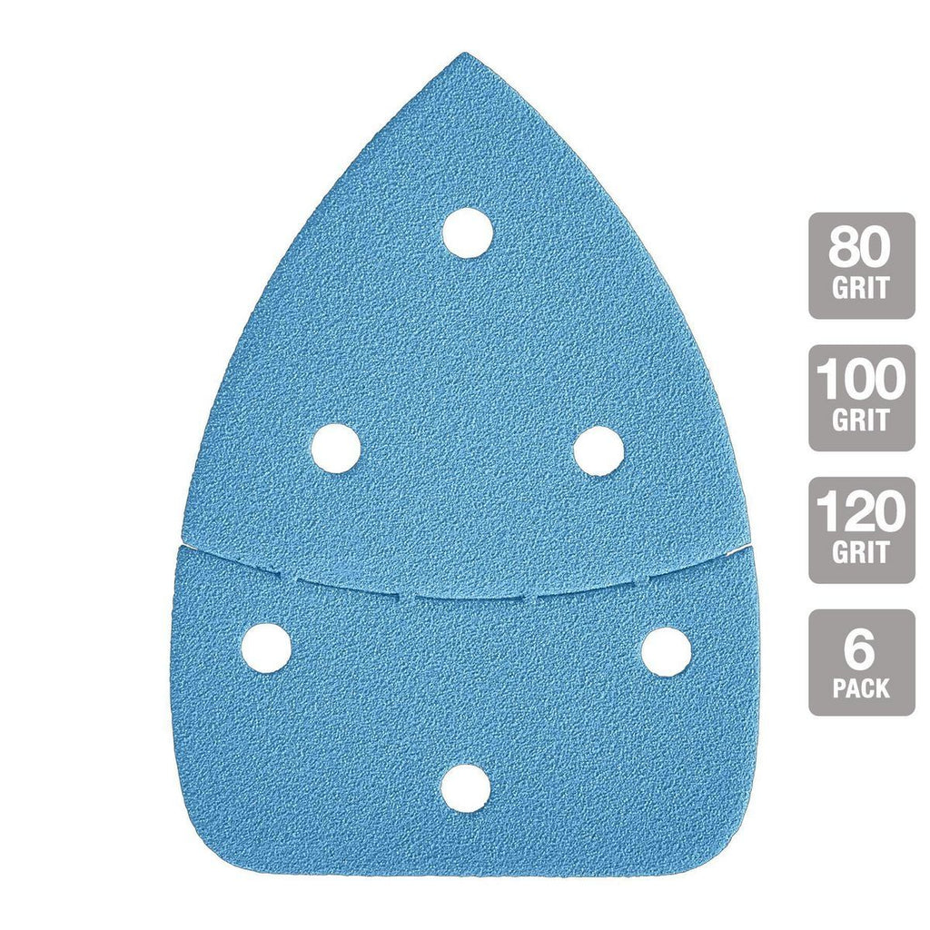 80, 100, 120-Grit Hook-and-Loop Corner Detail Sanding Sheets, 6-Pack Q638135