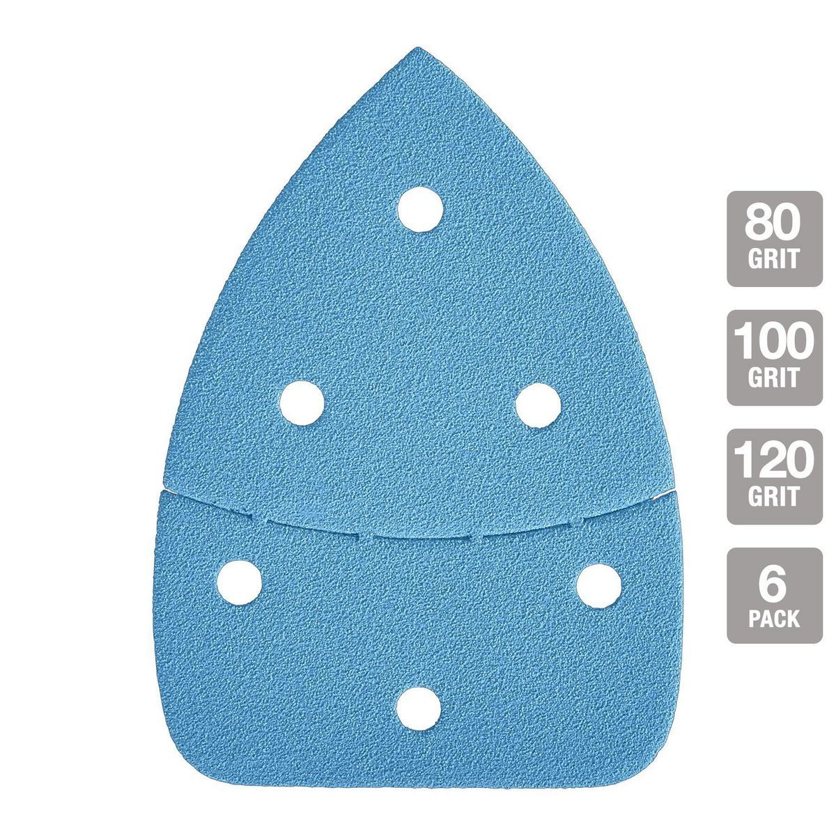 80, 100, 120-Grit Hook-and-Loop Corner Detail Sanding Sheets, 6-Pack Q638135