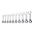 Metric Ratcheting Combination Wrench Set, 10 Piece L66742