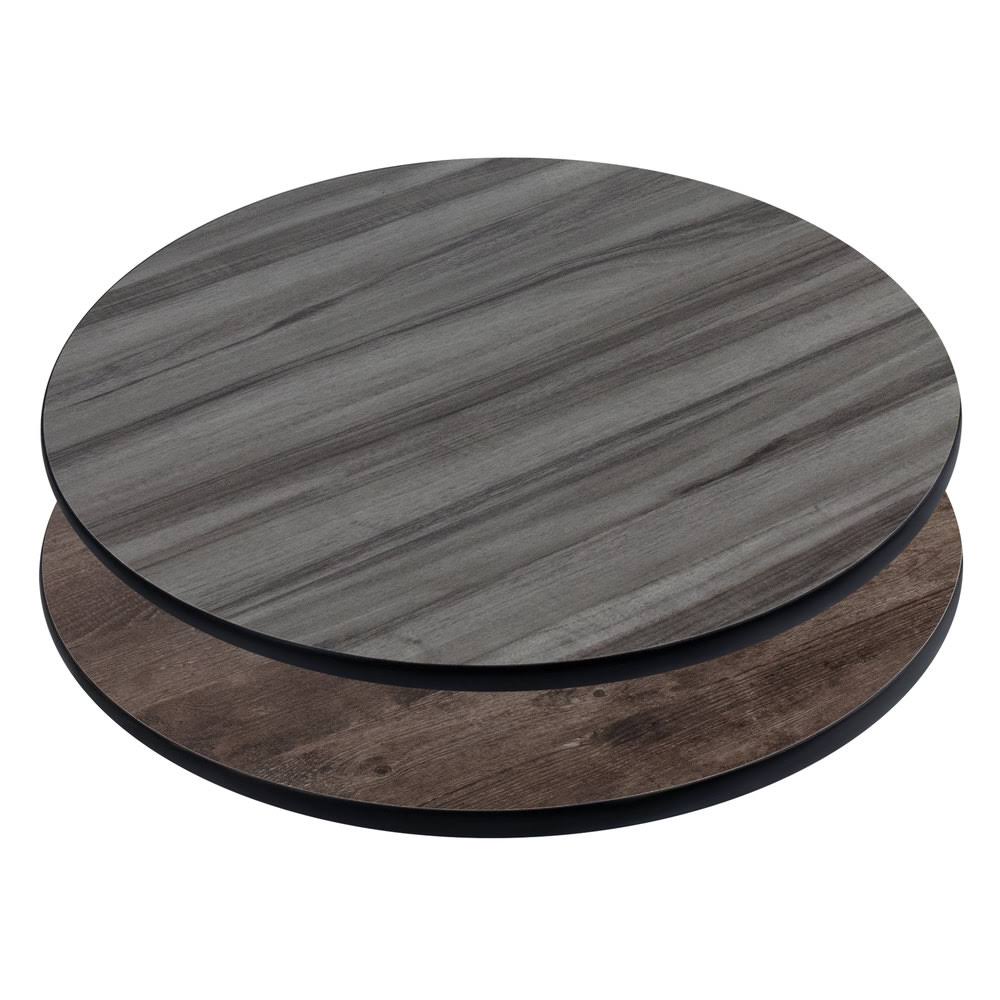 Round Gray Brown Reversible Laminate Table Top F4750