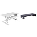 46" Adjustable Standing Desk Converter with Monitor Stand White O796