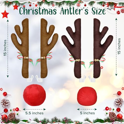 Christmas Reindeer Car Kit with LED and Jingle Bells X92184