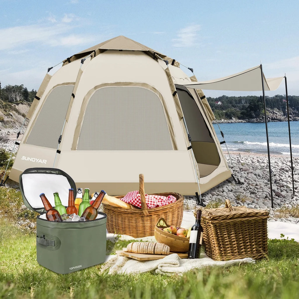 6-8 Person Waterproof Tent with Rain Fly and Carrying Bag D1968