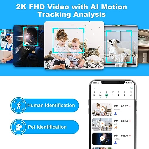 2K Pan/Tilt WiFi Indoor Security Camera 2 Pack R273