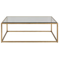 48" Iron and Tempered Glass Coffee Table T15569