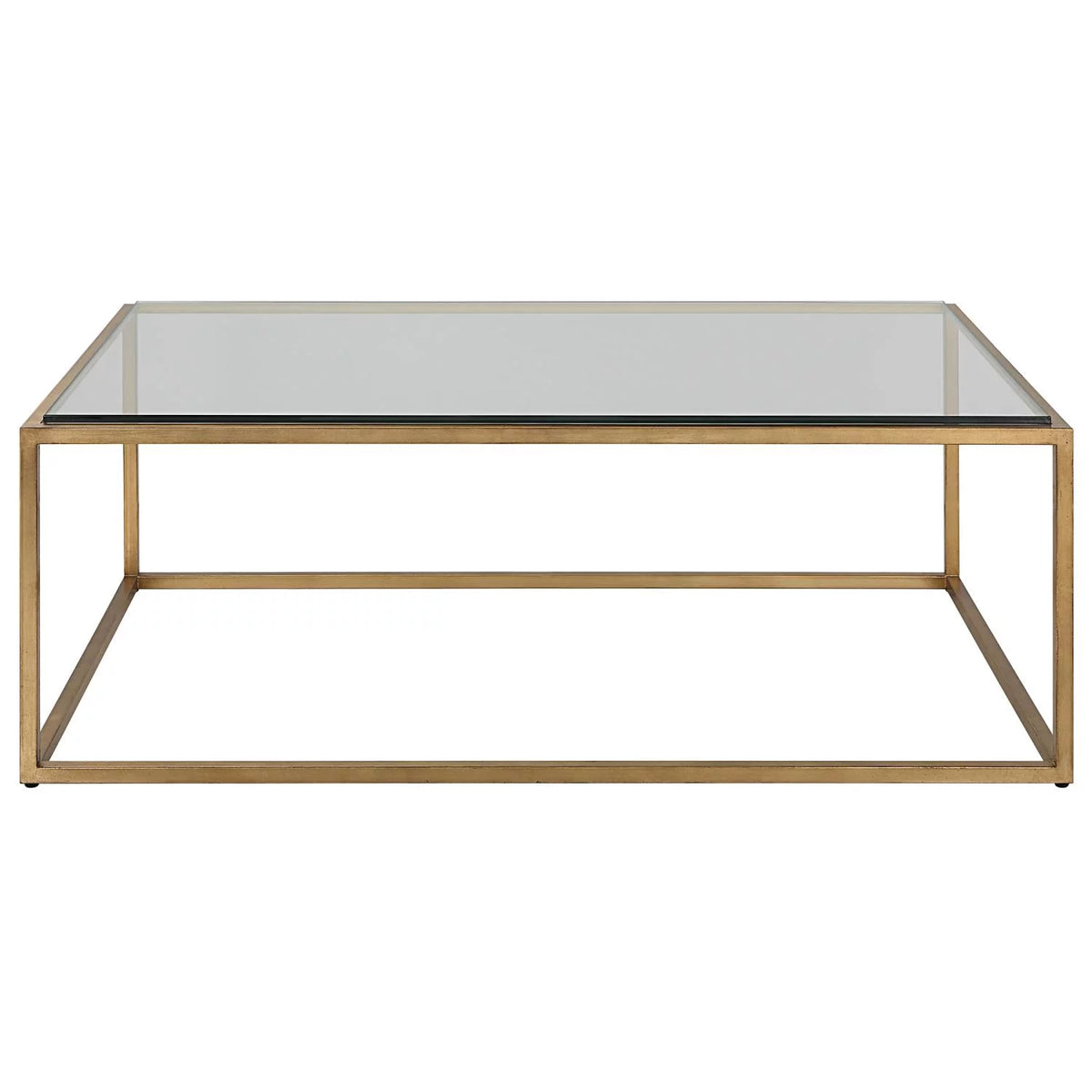 48" Iron and Tempered Glass Coffee Table T15569
