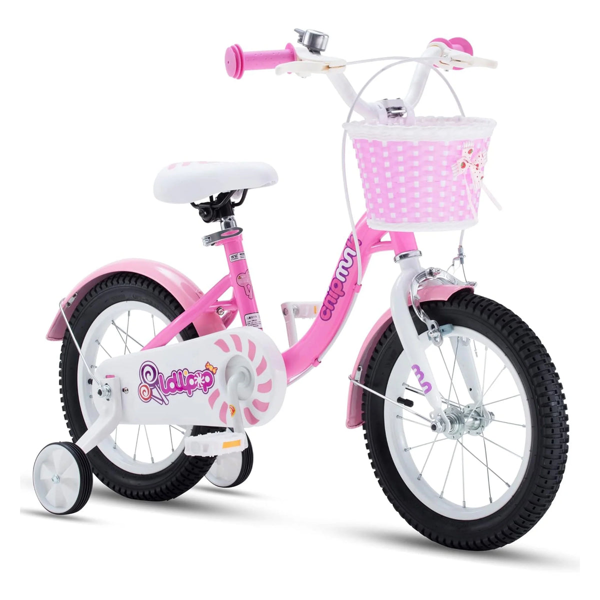 14 Inch Girls Kids Bike with Basket Training Wheels C384