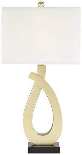 Set of 2 Gold Metal Table Lamps with USB Charging Port M2121