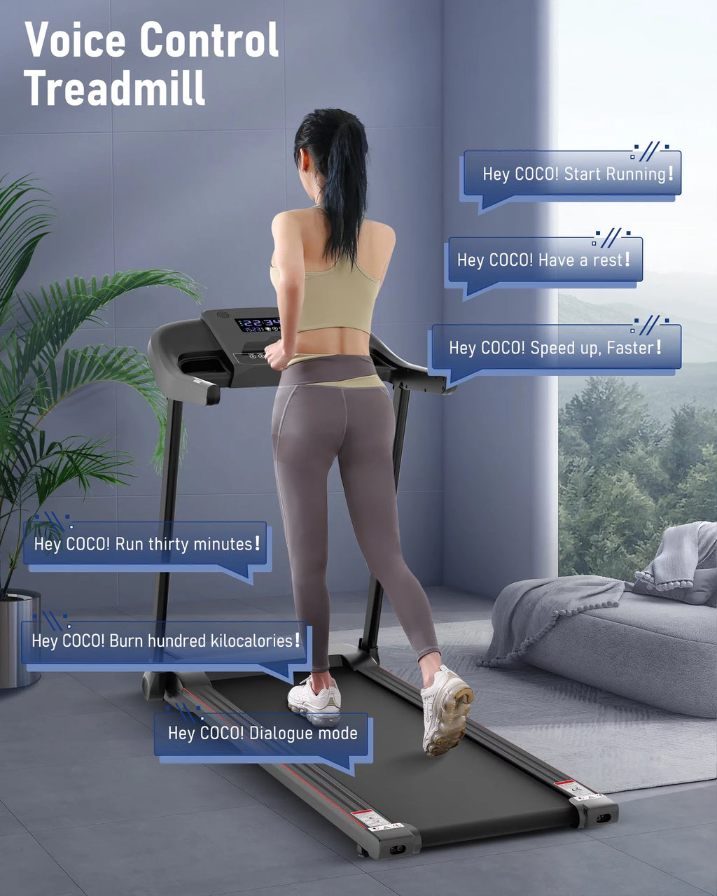 Folding Electric Treadmill with Bluetooth G76549