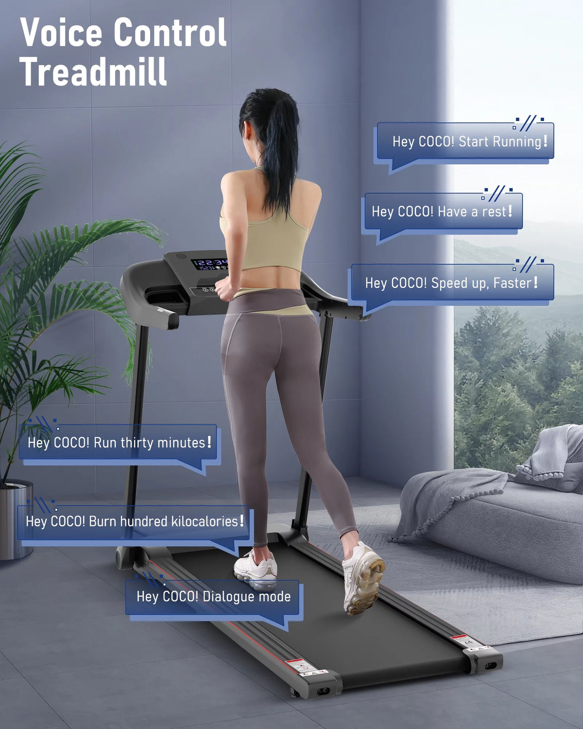 Folding Electric Treadmill with Bluetooth G76549