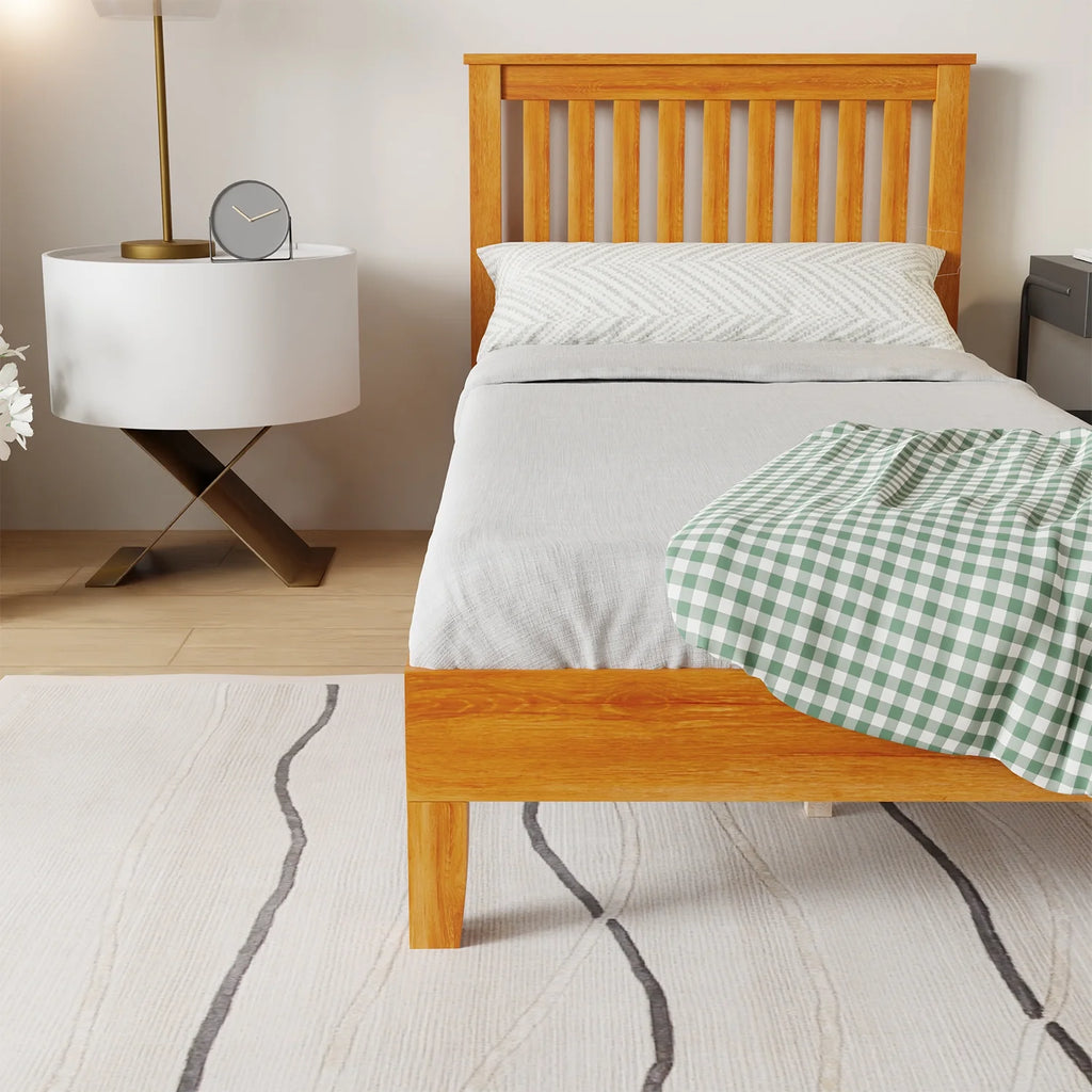 Wood Platform Bed Frame with Headboard Twin K10026