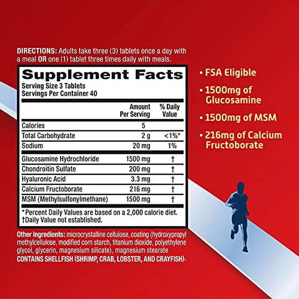 Joint Health MSM Tablets 120 Ct 2 Pack D52986