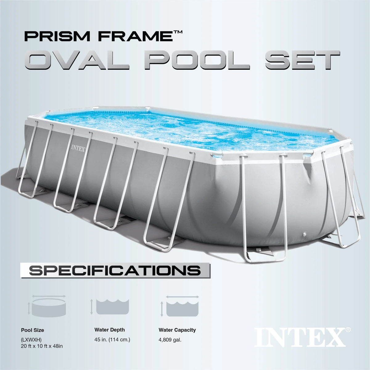16.5ft x 9ft x 48in Oval Above Ground Pool Set with Pump D348771
