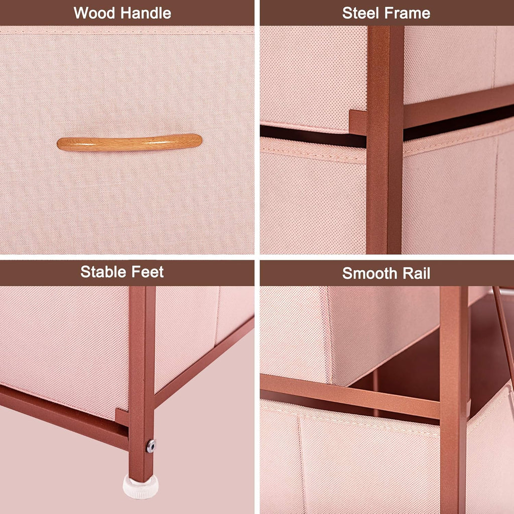 Vertical 5 Fabric Drawer Dresser Storage Tower M3614
