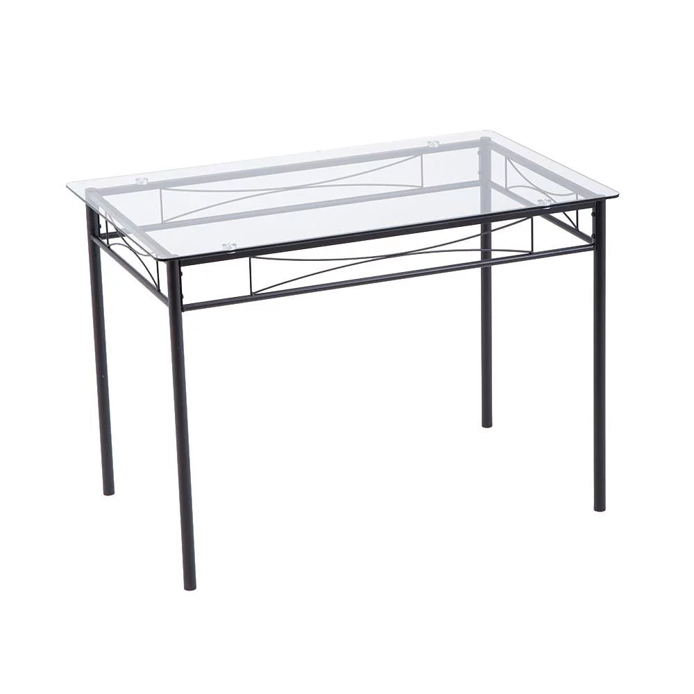 5 Piece Glass Dining Set with Metal Frame H539