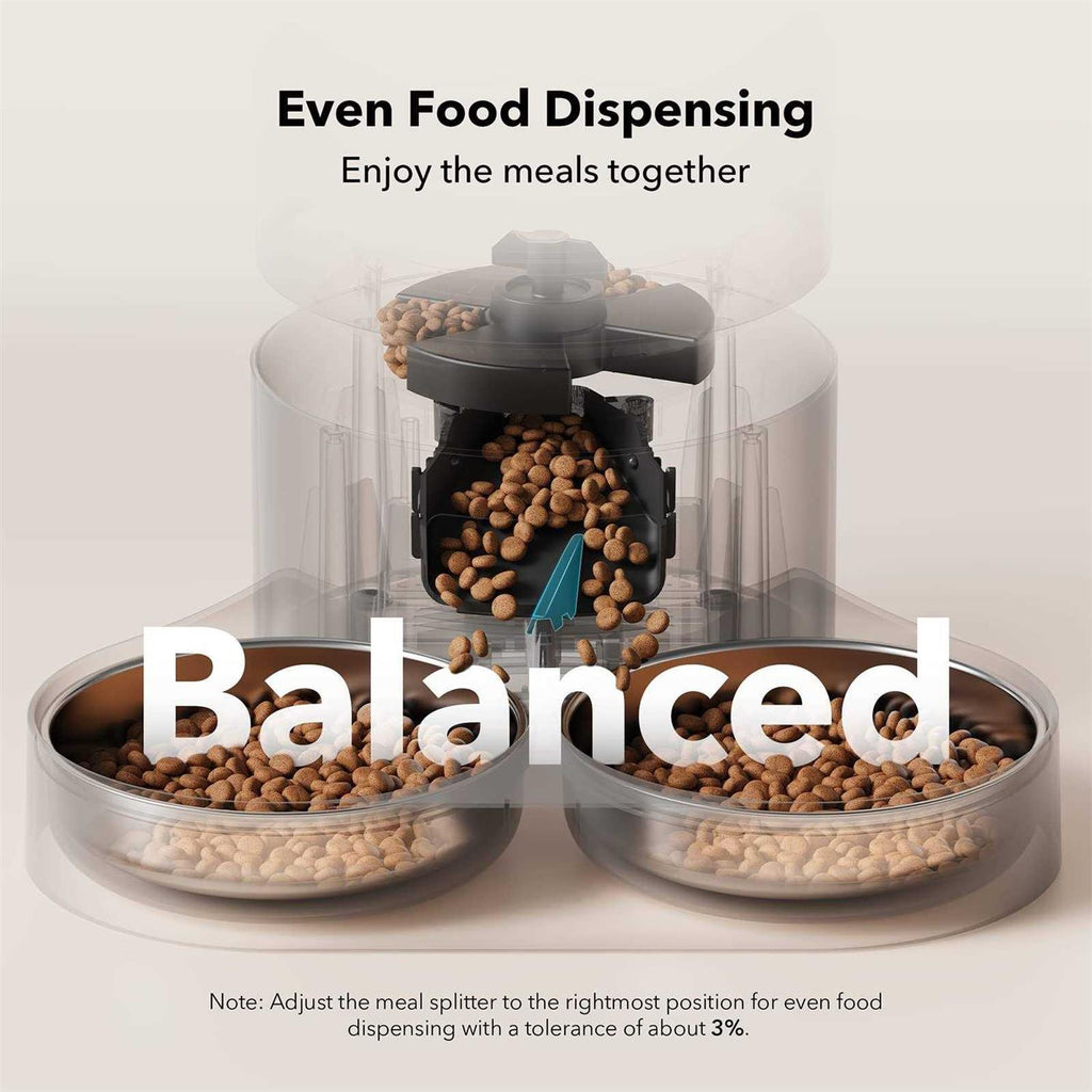 Automatic Cat Food Dispenser 5L with 2 Stainless Bowls F41559