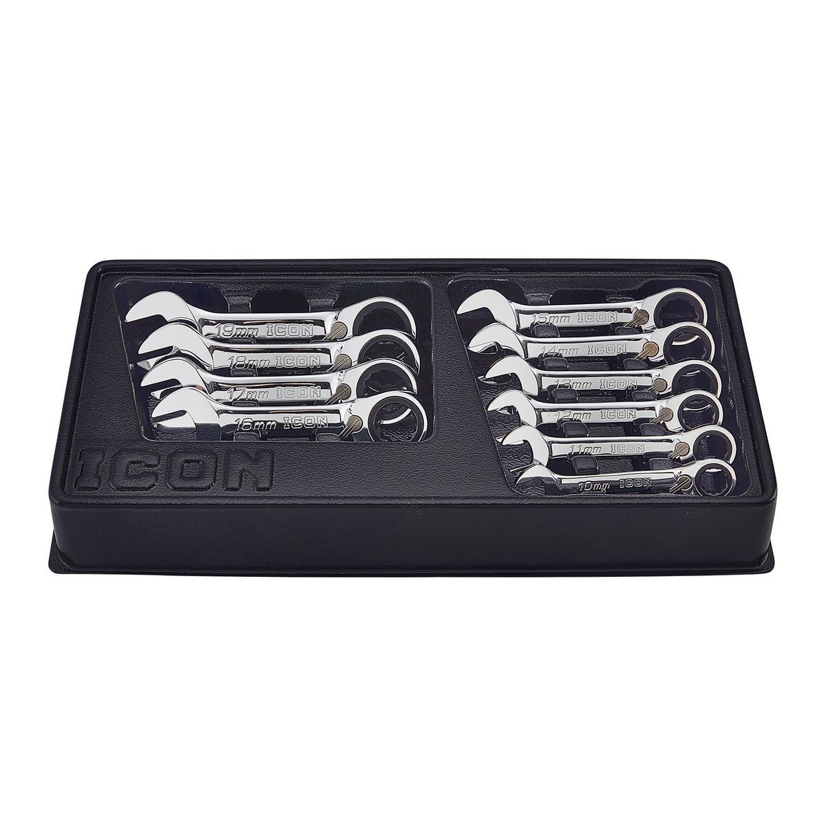 Metric Ratcheting Combination Wrench Set, 10 Piece L66742
