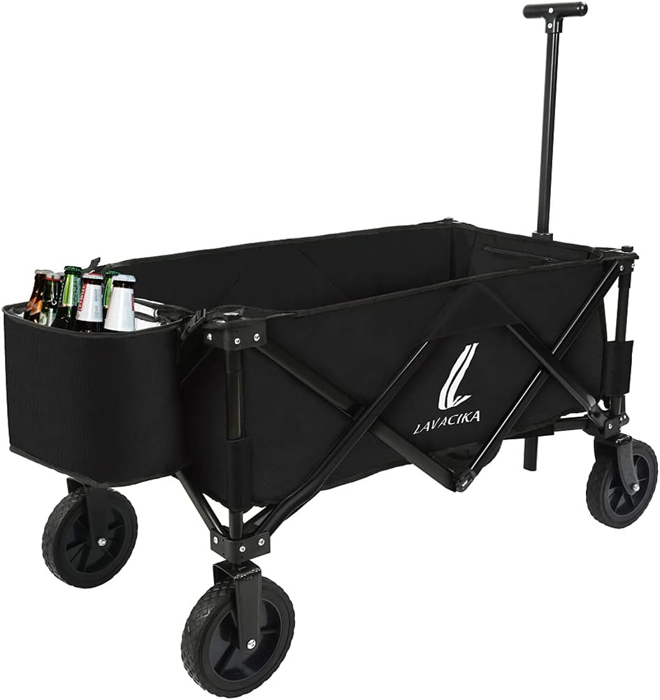 Collapsible Utility Wagon with Wheels Black A8487
