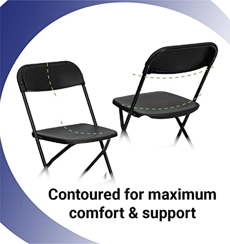 Blue 4 Pack Heavy Duty Poly Plastic Stackable Folding Chairs S11662