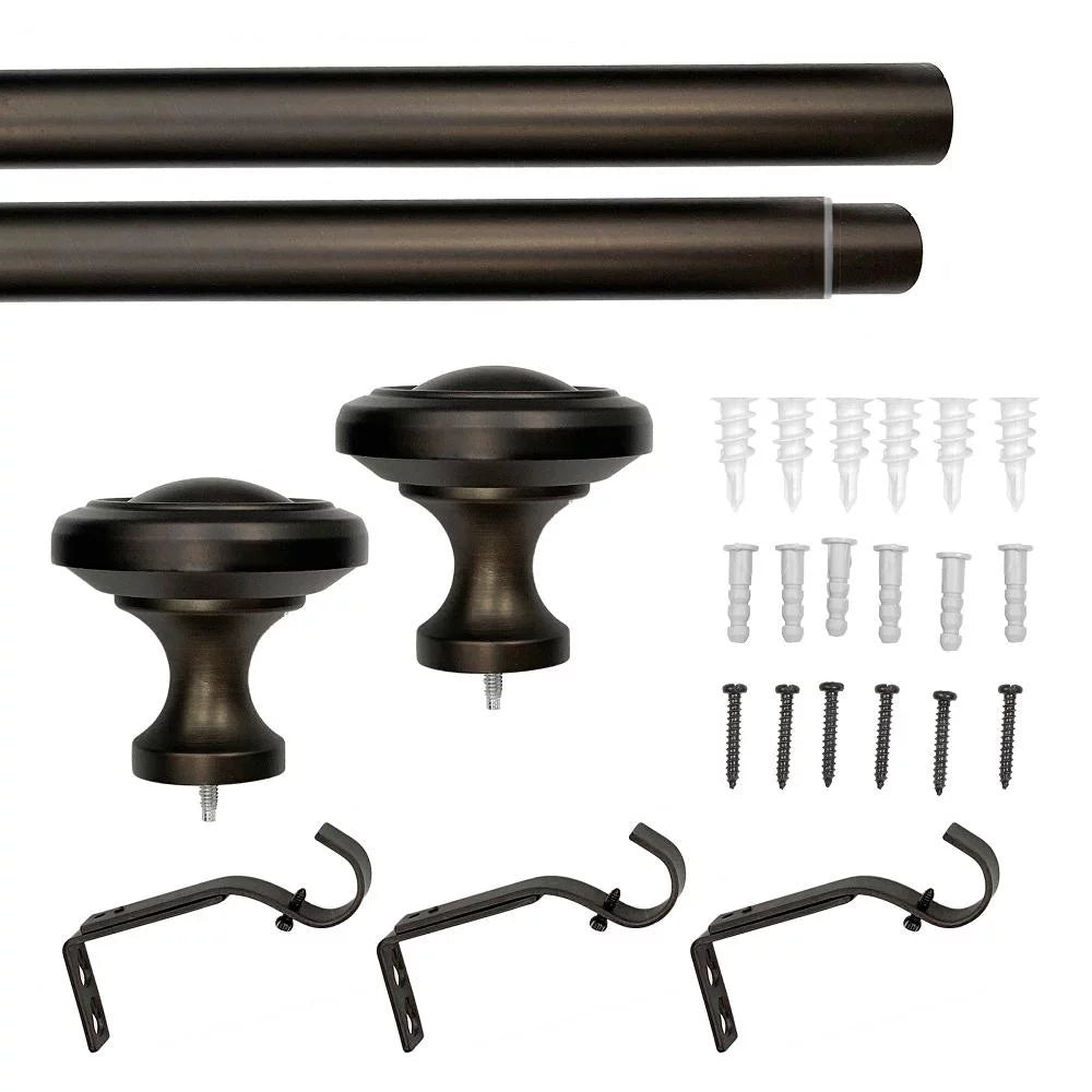 1" Oil Rubbed Bronze Single Curtain Rod B293