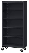 Steel Mobile Bookcase 36"W x 18"D x 78"H Black Z83745